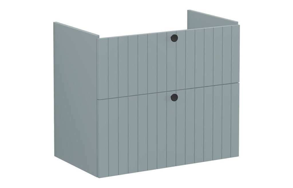 VTFT2386 - VitrA Root Groove 80cm 2 Drawer Washbasin Unit - Matt Fjord Green image
