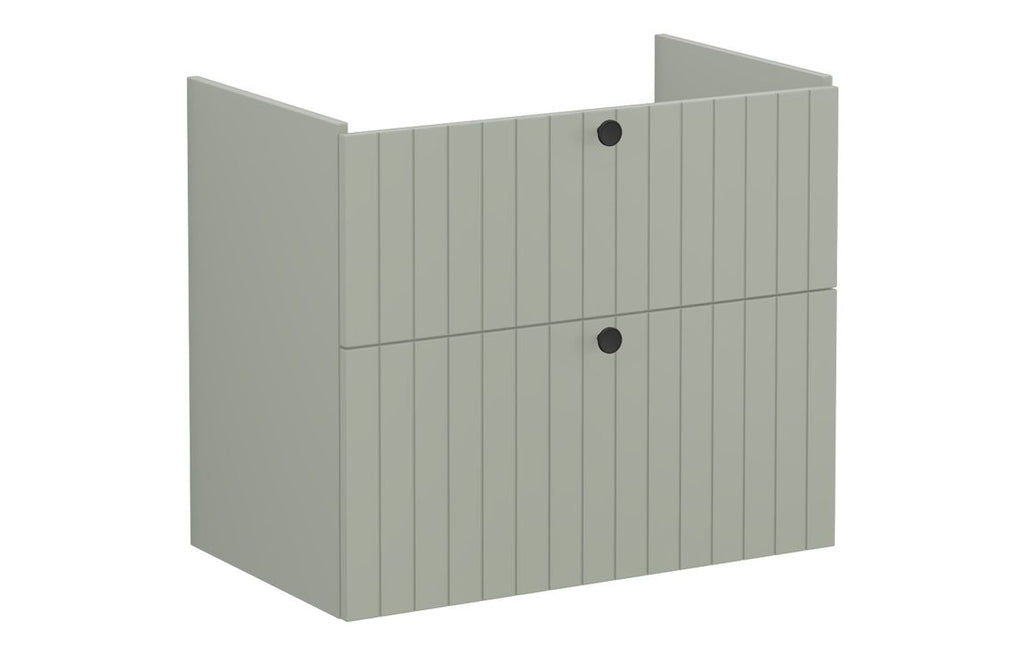 VTFT2146 - VitrA Root Groove 80cm 2 Drawer Washbasin Unit - Matt Retro Green image