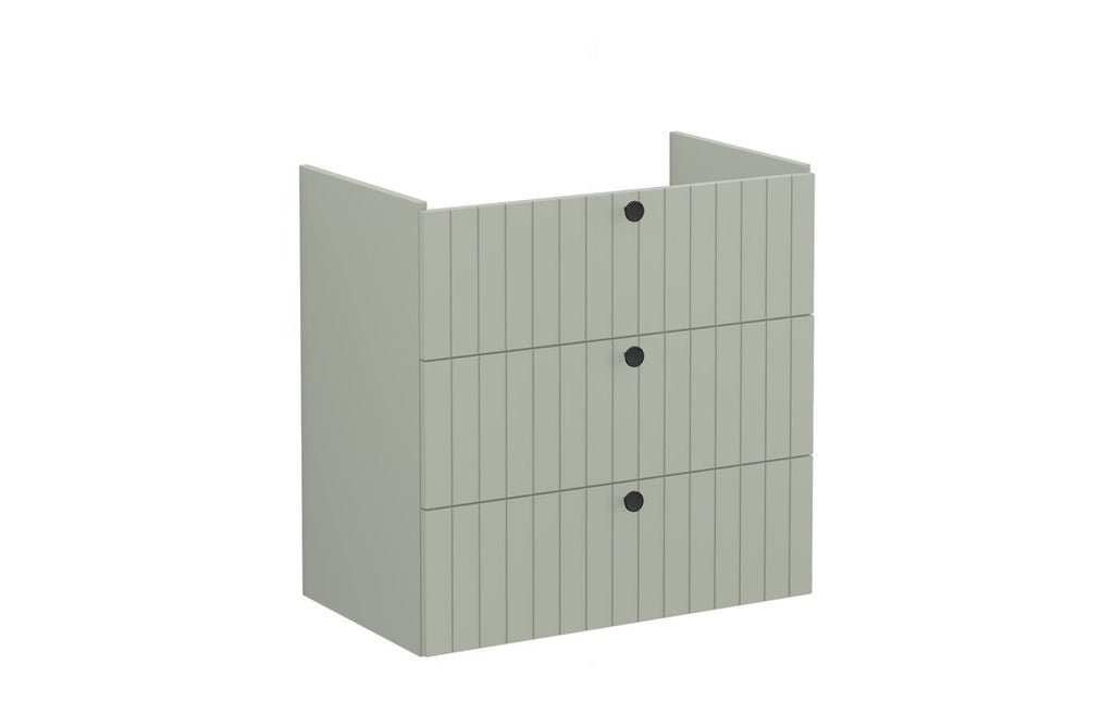 VTFT2174 - VitrA Root Groove 80cm 3 Drawer Washbasin Unit - Matt Retro Green image