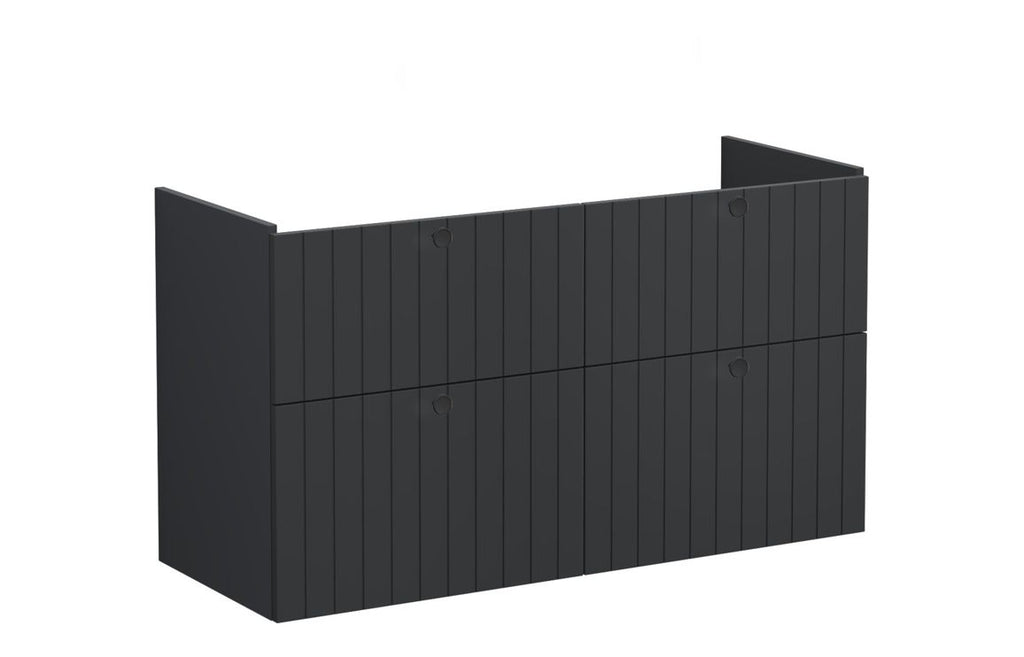 VTFT2180 - VitrA Root Groove 120cm 4 Drawer Washbasin Unit - Matt Graphite image