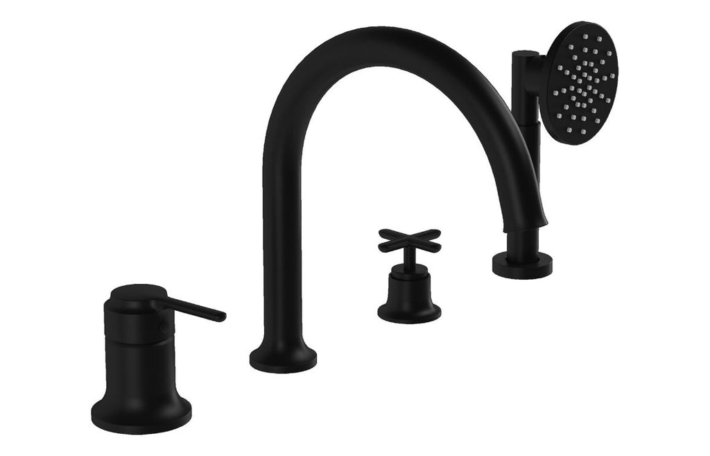 VTTB4008 - VitrA Origin Classic 4-Hole Bath/Shower Mixer - Matt Black image