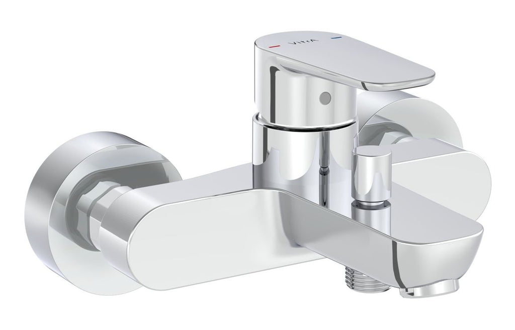 VTTB2004 - VitrA Flow Soft Wall Mounted Bath/Shower Mixer - Chrome image