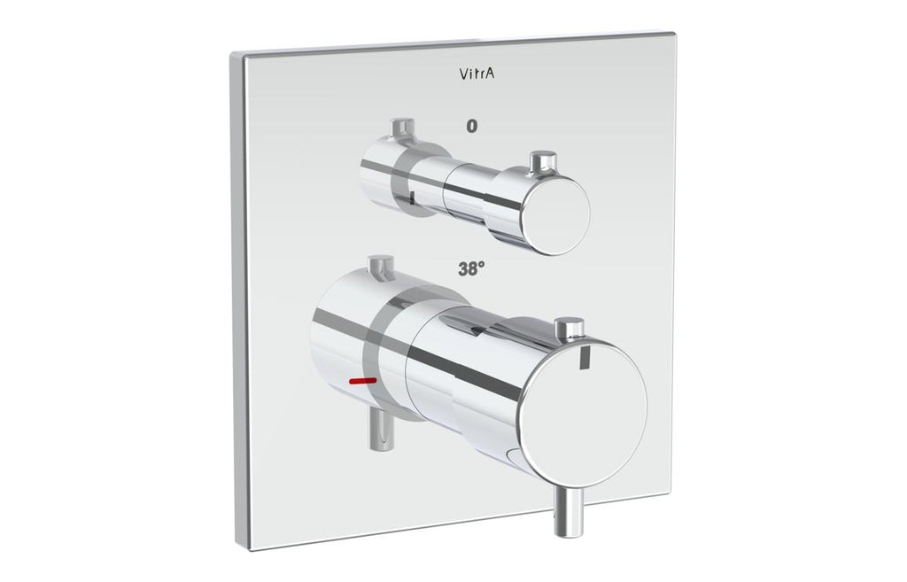 VTCM0392 - VitrA Root Square Integrated Thermostatic 1-Way Shower Mixer Valve - Chrome image