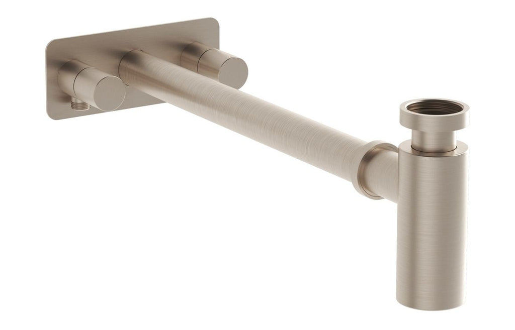 VTTW0020 - VitrA Bottle Trap for Basins w/Isolation Taps (Symmetric) - Brushed Nickel image