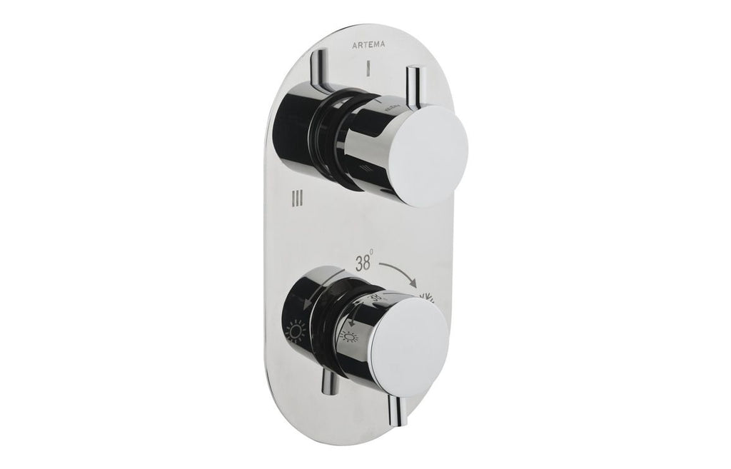 VTCM0020 - VitrA Aquaheat Round Thermostatic 3-Way Shower Mixer - Chrome image