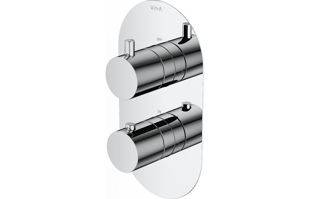 VTCM0024 - VitrA Aquaheat Round Thermostatic 2-Way Shower Mixer - Chrome image
