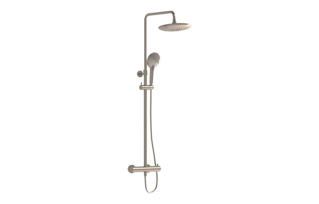 VTCM0224 - VitrA Aquaheat Bliss 240 Thermostatic Shower Column w/2-Function Overhead - Brushed Nickel image