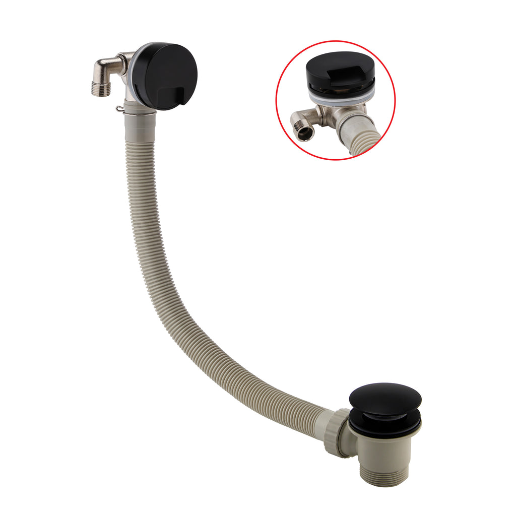 FR-416 - Forge Collection Bath Filler and Overflow Round - Matt Black image