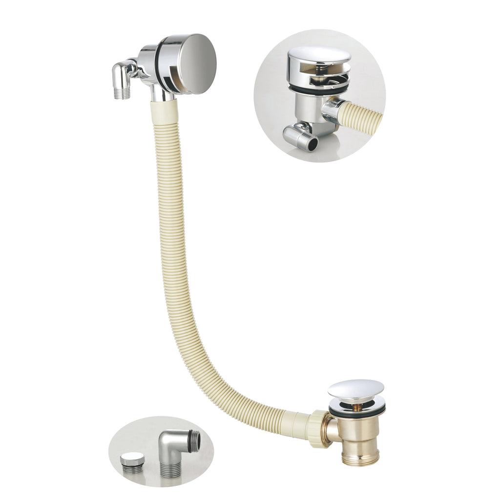 FR-426 - Forge Collection Bath Filler and Overflow Round - Chrome image
