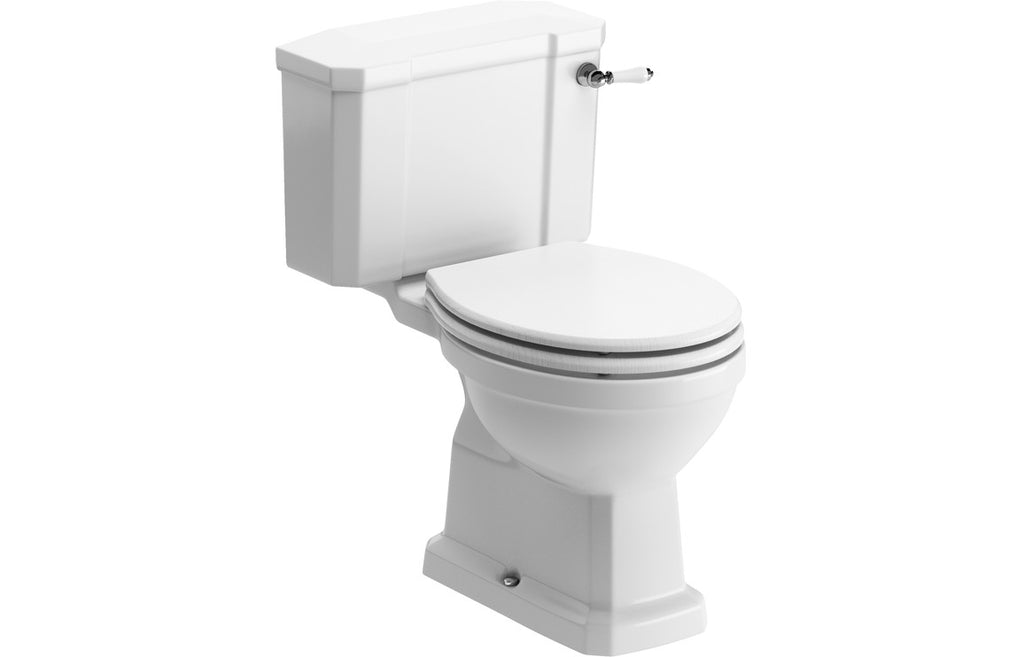 HOTT1899 - Tradition Close Coupled WC & Satin White Wood Effect Seat image