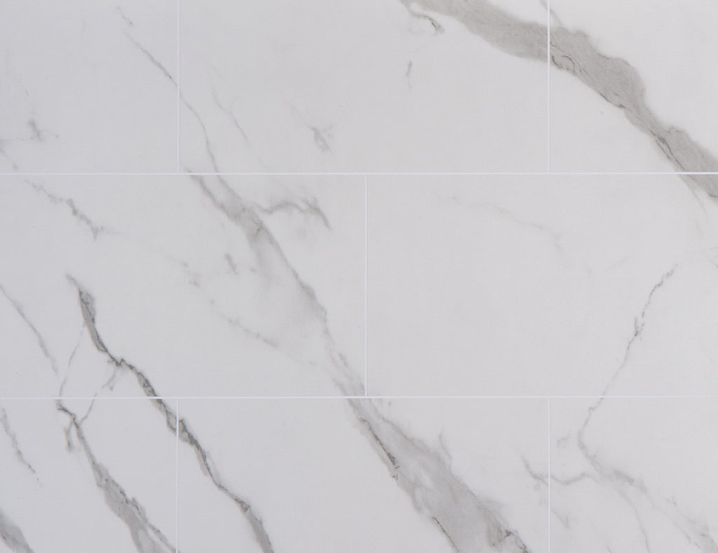 4010040200 - Neptune 1000mm x 2400mm Heavy Duty Grout Line Panel - Matt Carrara Marble Tile image