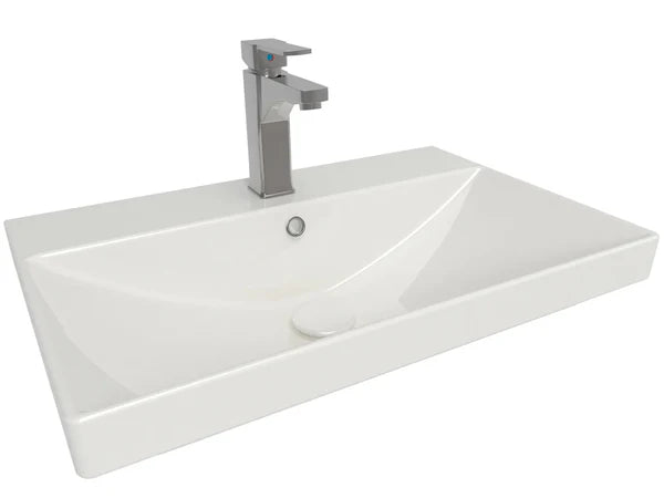 SWFU070 - Shenley  600mm x 400mm 1 Tap Hole Ceramic Basin - White image