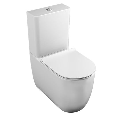 TVL-201-BB  - Velino Close Coupled Pan with Seat and Cistern - Brushed Brass Flush Button & Hinges