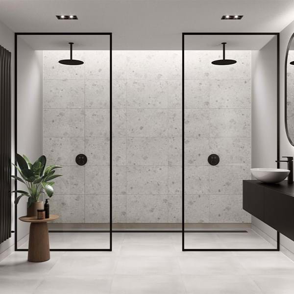 MT020ST1001 - Tile Panel - White Terrazzo (0020) - Hydro-Lock T&G - Tile - 2400x598x11mm - FSC Mix 70% image